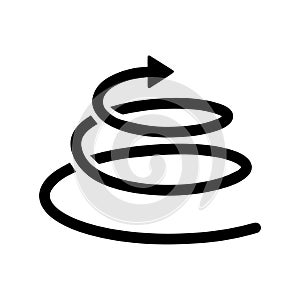 Spiral up arrow icon design in flat style.