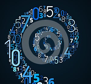 Spiral, vector font from numbers