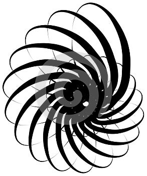 Spiral volute, snail shape, element. Rotating, twirling abstract