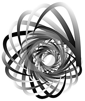 Spiral volute, snail shape, element. Rotating, twirling abstract