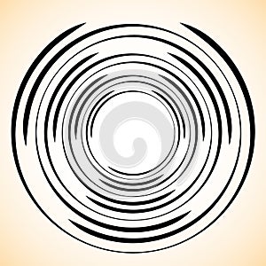 Spiral / Vortex element. Concentric, radiating lines abstract gr