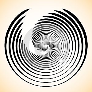 Spiral / Vortex element. Concentric, radiating lines abstract gr