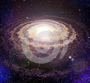 Spiral vortex galaxy in space