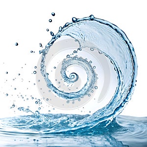 Spiral Water Splash isolated on white background photo