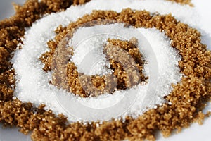 Spiral with white and brown sugar