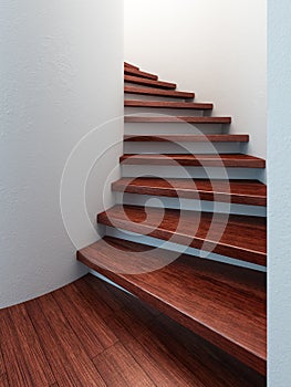 Spiral wooden staircase