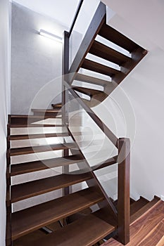 Spiral wooden stairs