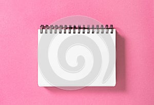 Spirale book pink background Paper notebook