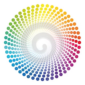 Spirale Dots Tube Rainbow Colored Circular Pattern