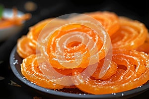Spiraled sweetness Indian Jalebi, a classic and flavorful dessert