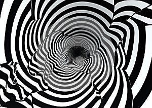 Spiraling Black and White Illusion