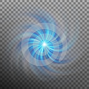 Spiraling blue vortex isolated. EPS 10 vector