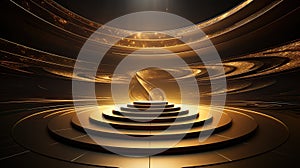 Spiraling Golden Podium - AI Generated