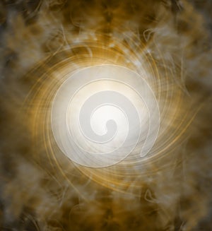 Spiraling golden white light vortex background