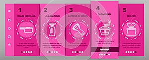 Spiralizer Kitchenware Onboarding Icons Set Vector