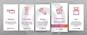 Spiralizer Kitchenware Onboarding Icons Set Vector