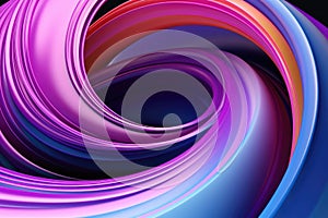 Spiralling 3D designs with colourful line patterns photo