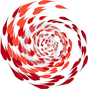 Spiralling koi carp illustration