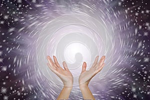 Spiralling sparkles vortex healing background