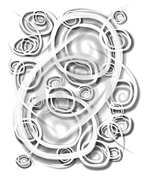 Spirals Swirls Circles White