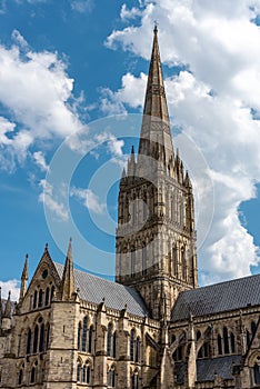 The spire of the cathedral in Salisbury