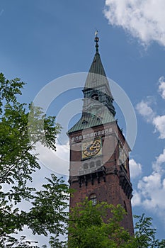 The spire of the Copenhagen City Hall, Denmark