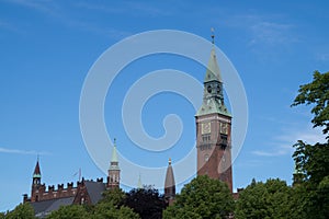 The spire of the Copenhagen City Hall, Denmark