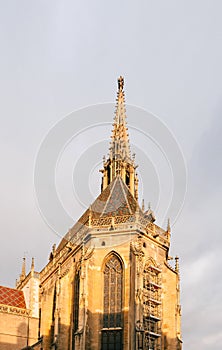 Spire detail of the ollegiale Saint-Thiebaut (Saint-Theobald col