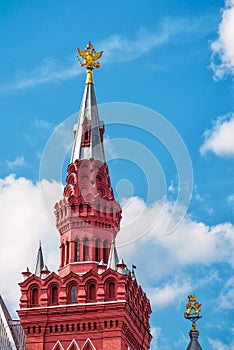 Spire of the State Historical Museum in Moscow