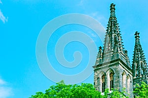 Spires of basilica in Vysehrad castle