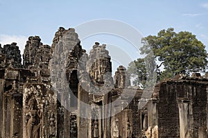 Spires of Bayon Temple in Angkor Thom, Siem Reap, Cambodia