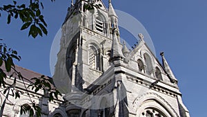 The spires of the Cathedral of St. Fin Barre in the Irish city of Cork. The building of the Anglican Church in Ireland. Religious