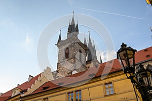 Spires and rooftops in old town Prague, Czech Republic