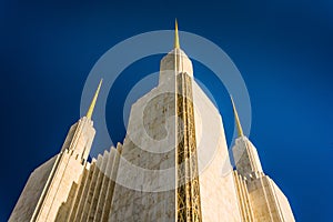 Spires of the Washington DC Mormon Temple in Kensington, Maryland.