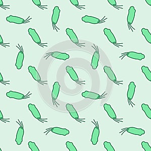 Spirillum Bacteria vector concept colored seamless pattern photo