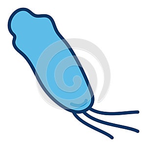 Spirillum Bacteria vector concept minimal blue icon or symbol photo