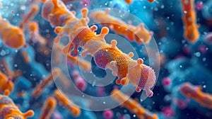 Spirillum Minus Ratbite Fever Bacteria Under Microscope AI Generated photo