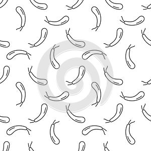 Spirillum vector Gram negative bacteria outline seamless pattern photo