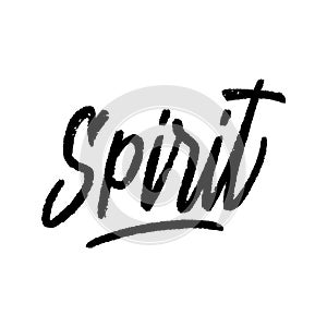 Spirit hand lettering on white background