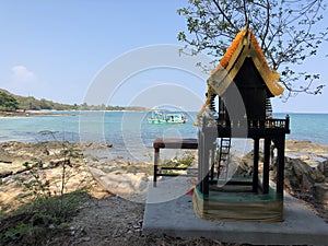 Spirit house along the coast of Koh Samed