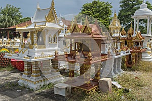 Spirit houses in Thailand in a special shop