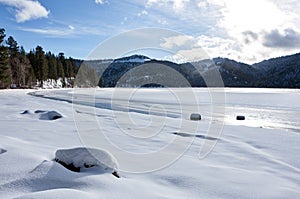 Spirit Lake, Idaho in winter.