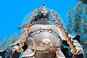 Spirit sculpture at Baipu Temple. Beijing, China.