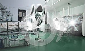 Spirits flying above the critically ill patients