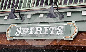 Spirits sign in the falling snow