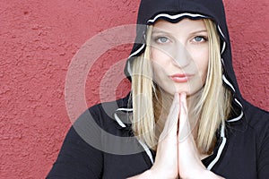 Spiritual adolescent woman photo