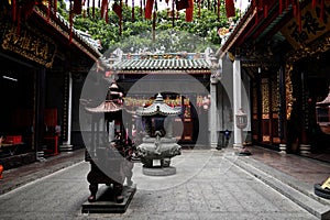 spiritual atmosphere in a chinese pagoda in new year