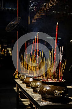 spiritual atmosphere in a chinese pagoda in new year