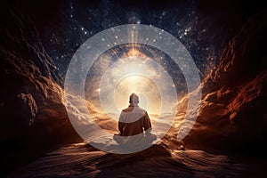 Spiritual awakening enlightment meditation. Generative AI