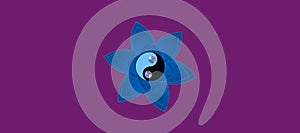 Spiritual background for meditation with yin yang symbol